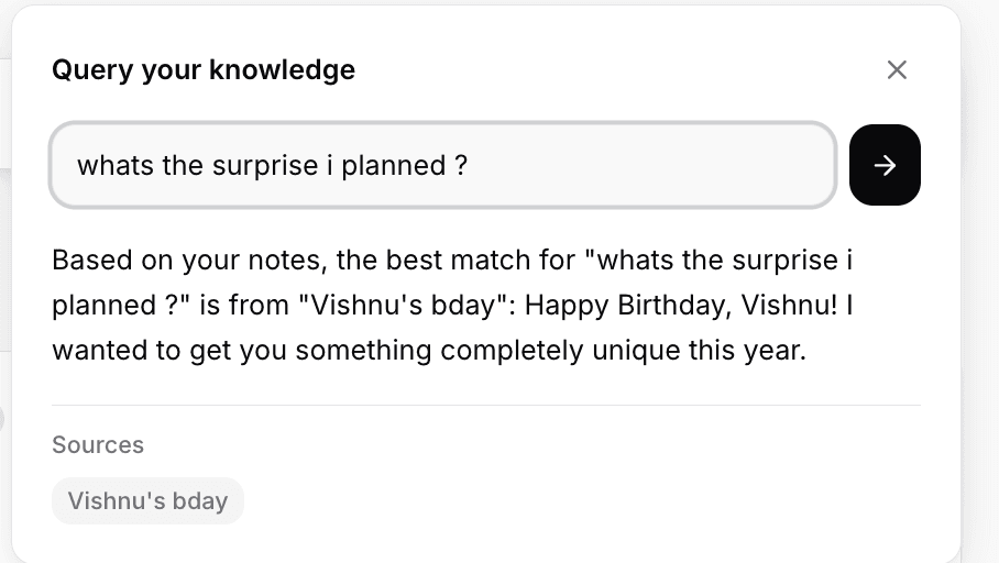 Ask Brain response with sources